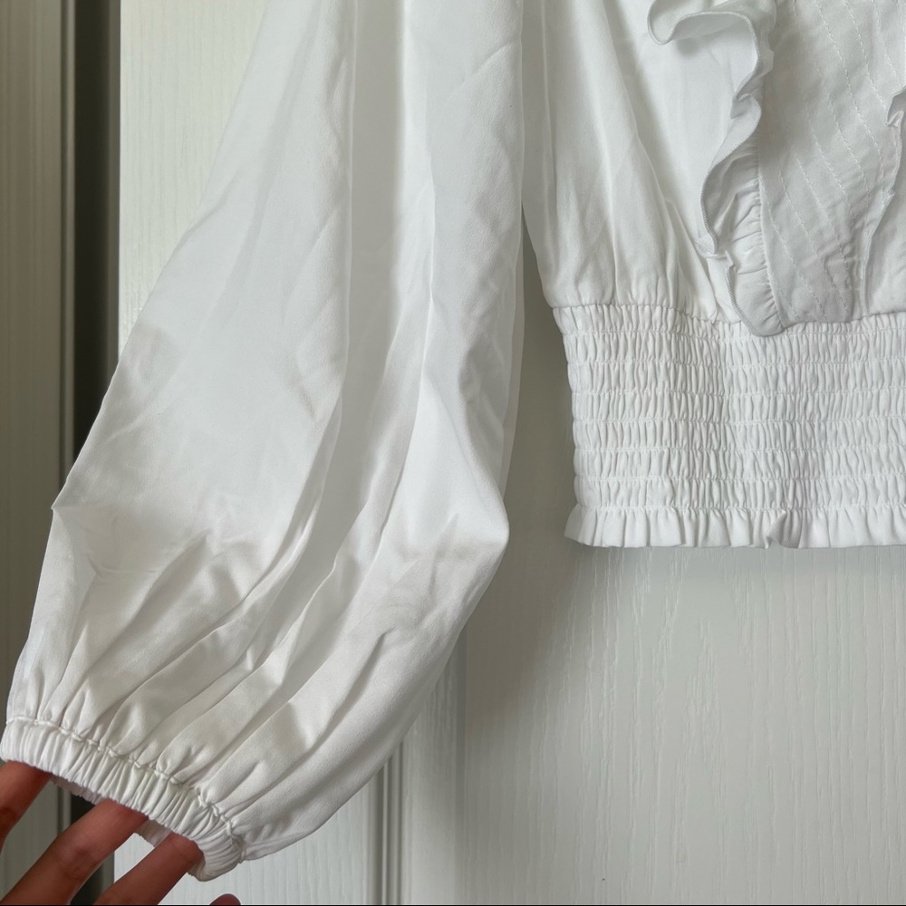 Express V Neck Ruffle Blouse - Picture 6 of 7